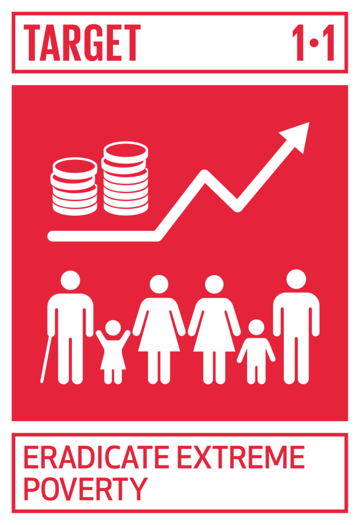 SDGs ゴール1　貧困をなくそう　のターゲット1.1